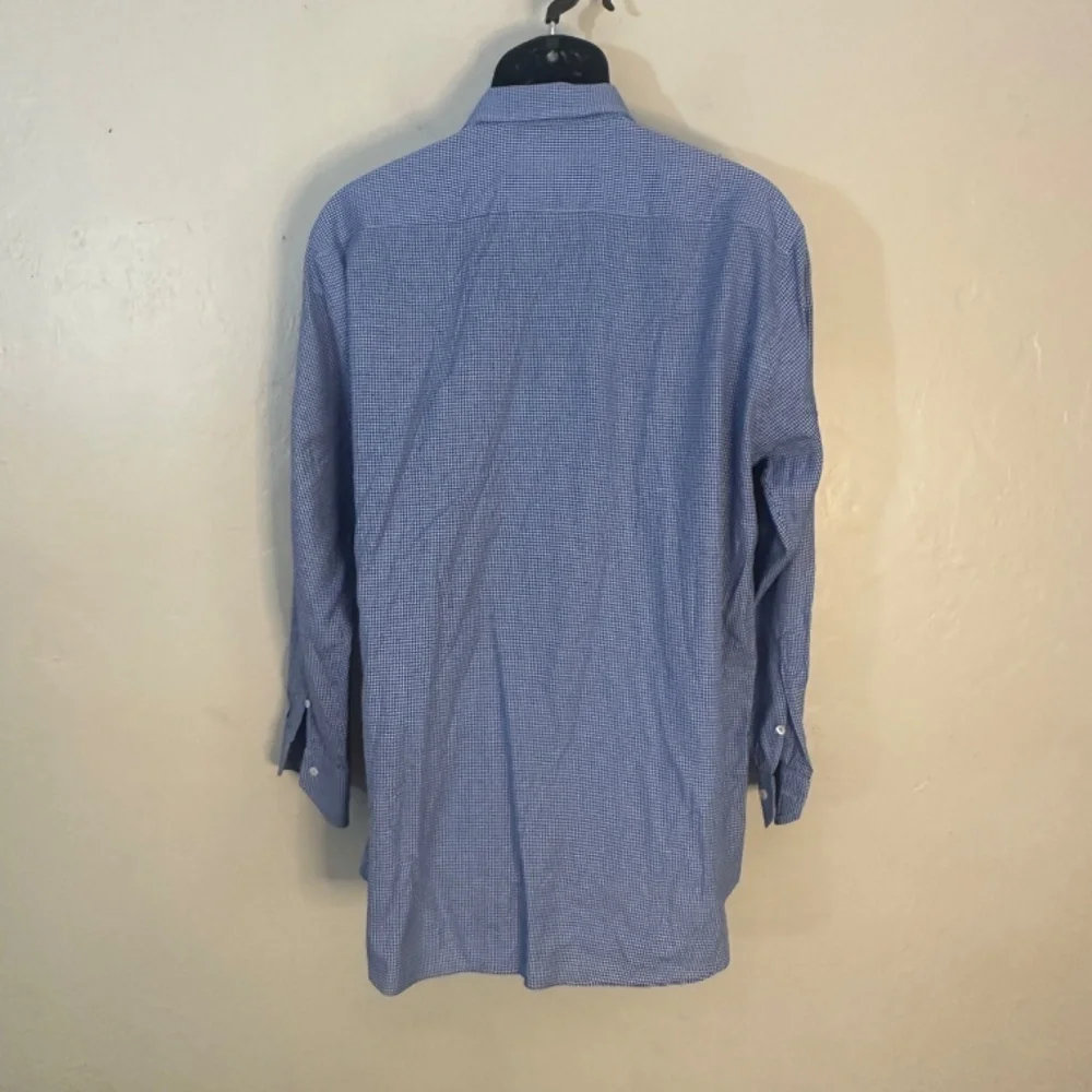 Canali Checked Long Sleeve Shirt 17 neck EU 43 Gently worn Made in Italy - Picture 3 of 4